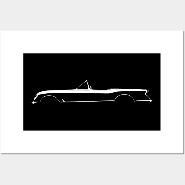 Chevrolet Corvette (C1 1953) Silhouette Wall Art by Car-Silhouettes